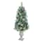 4.5ft. Pre-Lit Frosted Tip British Columbia Mountain Pine Artificial Christmas Tree In Decorative Urn, 100 Clear Lights